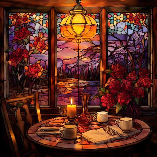 Whimsigoth Cottage Core Stained Glass Art - A Retro-Style Bedroom Decor Delight! Set #3 Fantasy Art Print DIY Cottage Core Wall Art Make Your Own Poster Cards Home Decor Instant Download