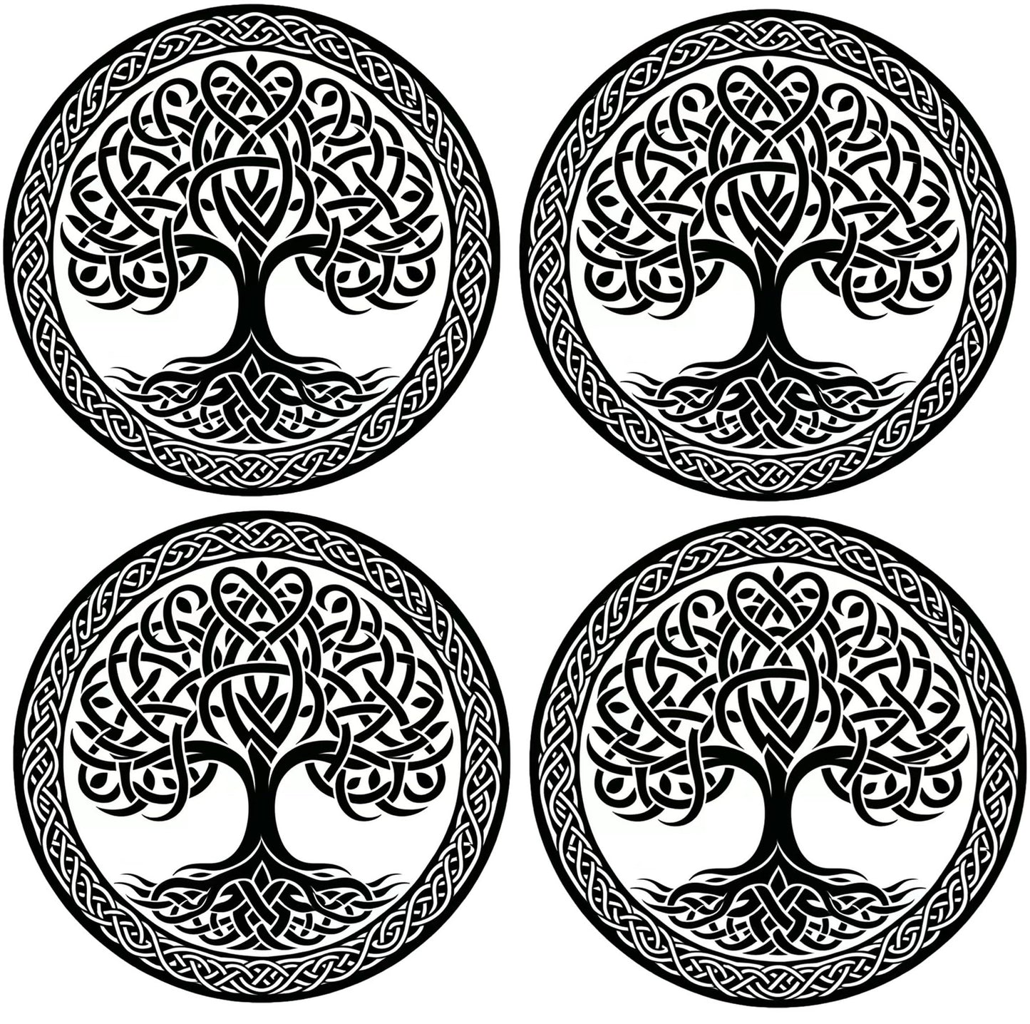 Celtic Tree of Life Tattoo Stencil Bundle – Intricate Knotwork Design for Sublimation or Ink