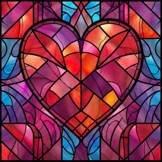 5 Stained Glass Lovers Digital Paper Fantasy Art Print DIY Cottage Core Wall Art Make Your Own Poster Cards Home Decor Instant Download Digital AI Art Can Printed Up To 36x48