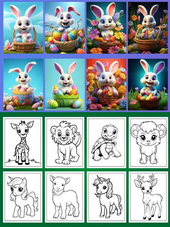 Cute Animal Happy Easter and Dot to Dot Easter Coloring Pages for Kids Massive Bundle of Child Activity Pages Keep Them Busy for HOURS!