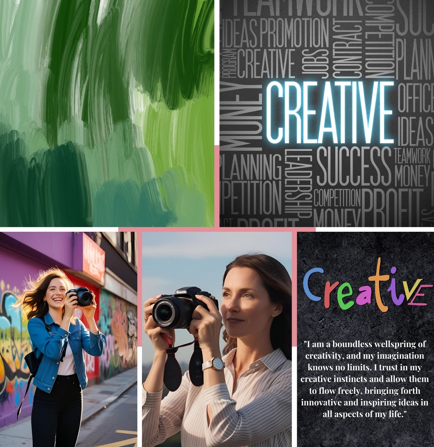 Vision Board Editable Printable Kit Aesthetic Vision Board Template 300+ Elements DIY Mood Board for Women Over 100 Affirmations and Quotes