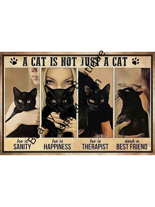 Black Cat A Cat is Not Just A Cat | Cat Lover Gift - Make Your Own Art - Digital Download - Custom Wall Print - Retro Vintage Style DIY Art