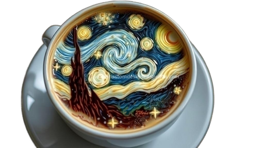 A Cup of Coffee for van Gogh AI Created One of a Kind Digital Download Canvas Poster Wall Art Print DIY Printable Gift Make Your Own Crafts