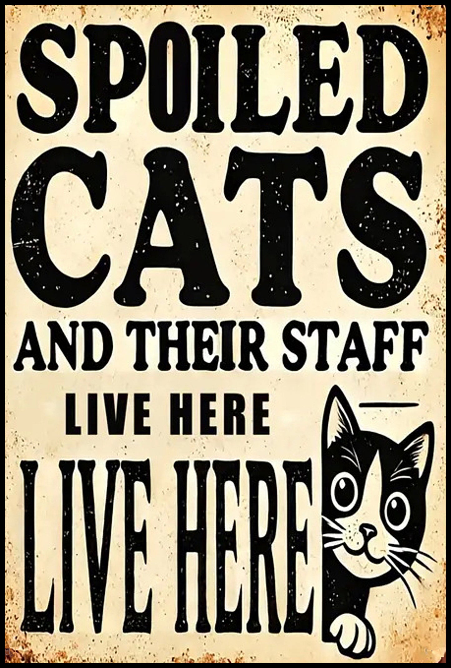 A Spoiled Cat Lives Here - Digital Download - Transparent Background File Included One of A Kind Print - Custom Made AI Designed Wall Art