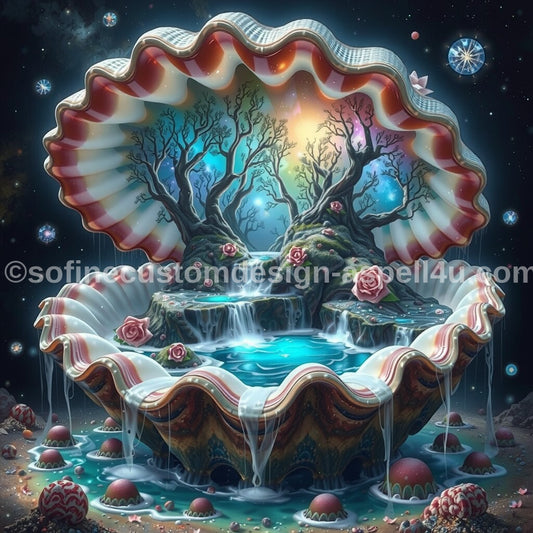 A World in a Shell AI Created One of a Kind Digital Download Canvas Poster Wall Art Print DIY Printable Gift Make Your Own Crafts