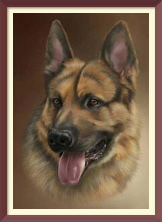 Beautiful Image of German Shepard with PNG AI Created One of a Kind Gift Digital Download Canvas Poster Wall Art Printable DIY Craft Supply