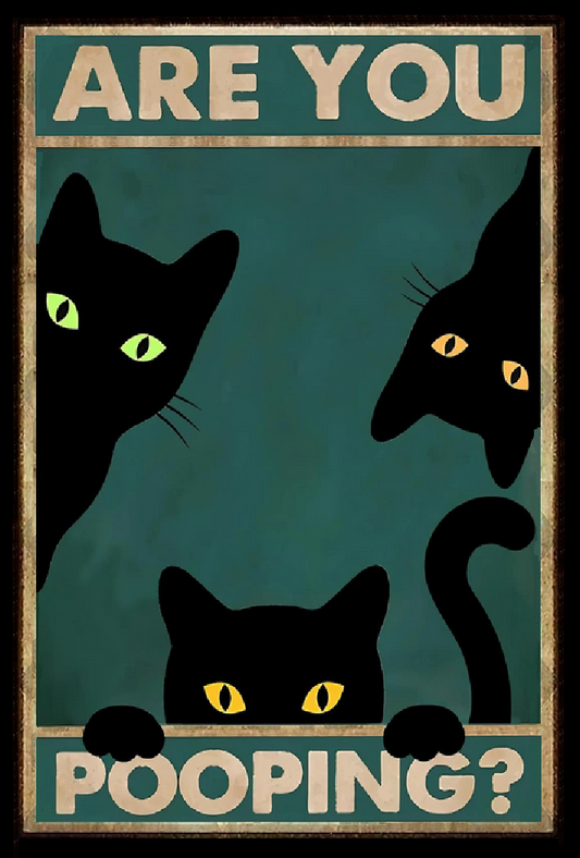 Black Cat Art - Are You Pooping- Butt Napkins - AI Enhanced Versatile Digital Designed Instant Download Fairycore, Cottagecore, DIY Craft