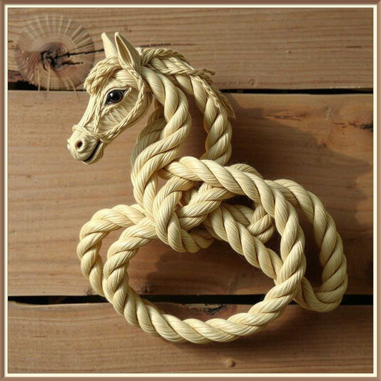 Braided and Tied Rope Unique Horse Design AI Created One of a Kind Digital Download Canvas Poster Wall Art DIY Printable DIY Craft Supply