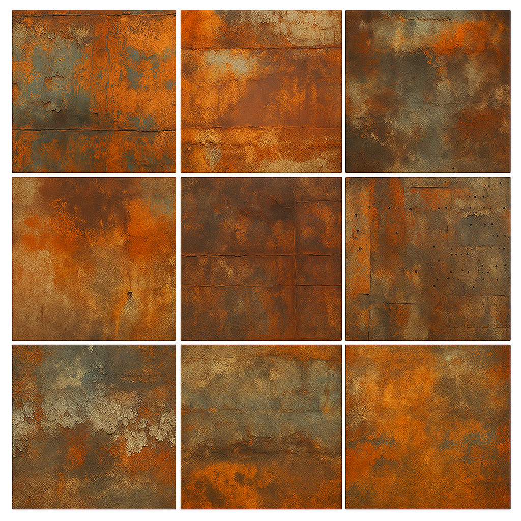 Relics of Rust Gothic Rust Texture Pack 9 Digital Grunge Backgrounds for Scrapbooking Junk Journals Crafts Steampunk and DIY Art Projects