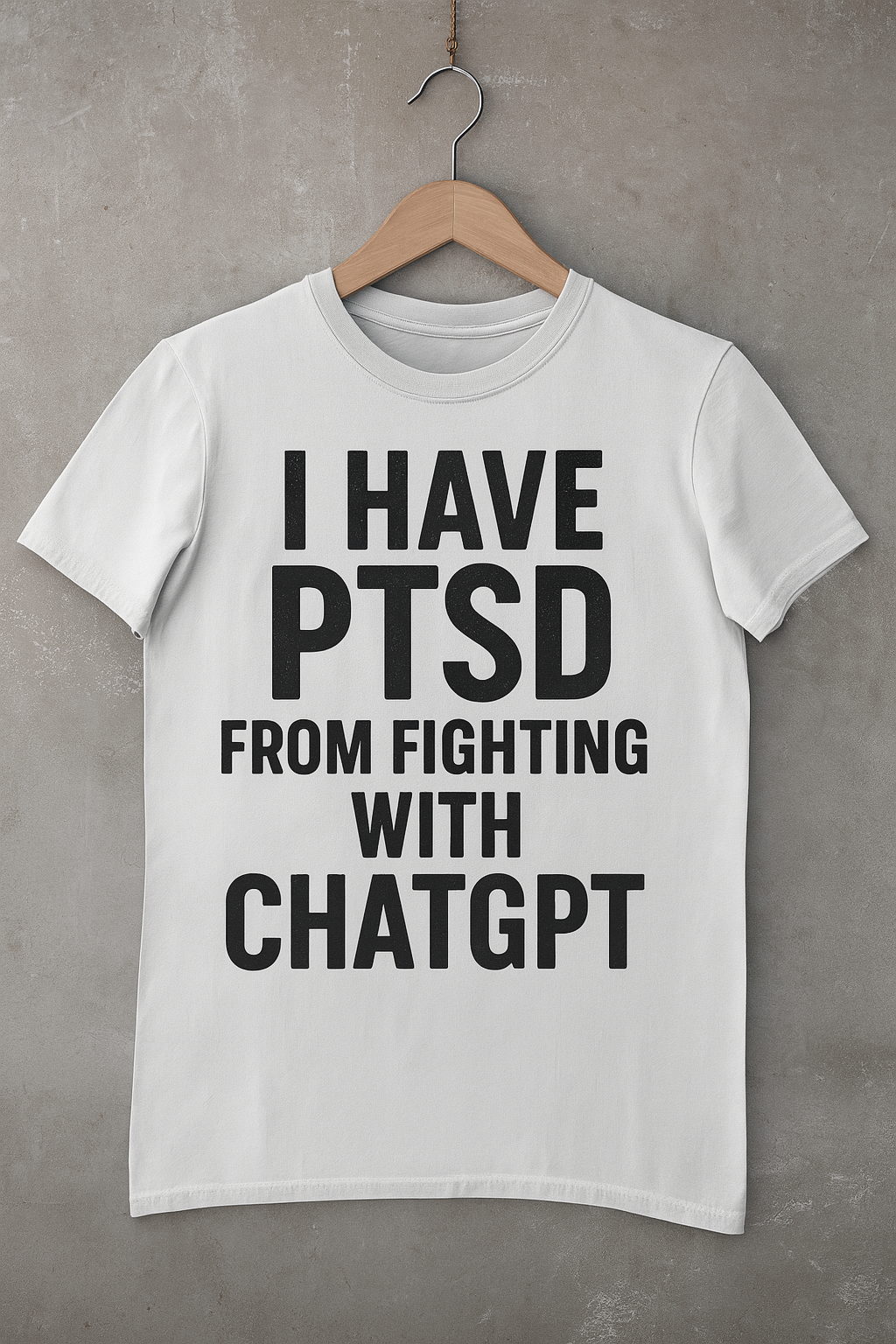 I HAVE PTSD FROM FIGHTING WITH CHATGPT – Funny Tech Humor Typography | Printable Wall Art | 8.5x11 PNG + SVG Files