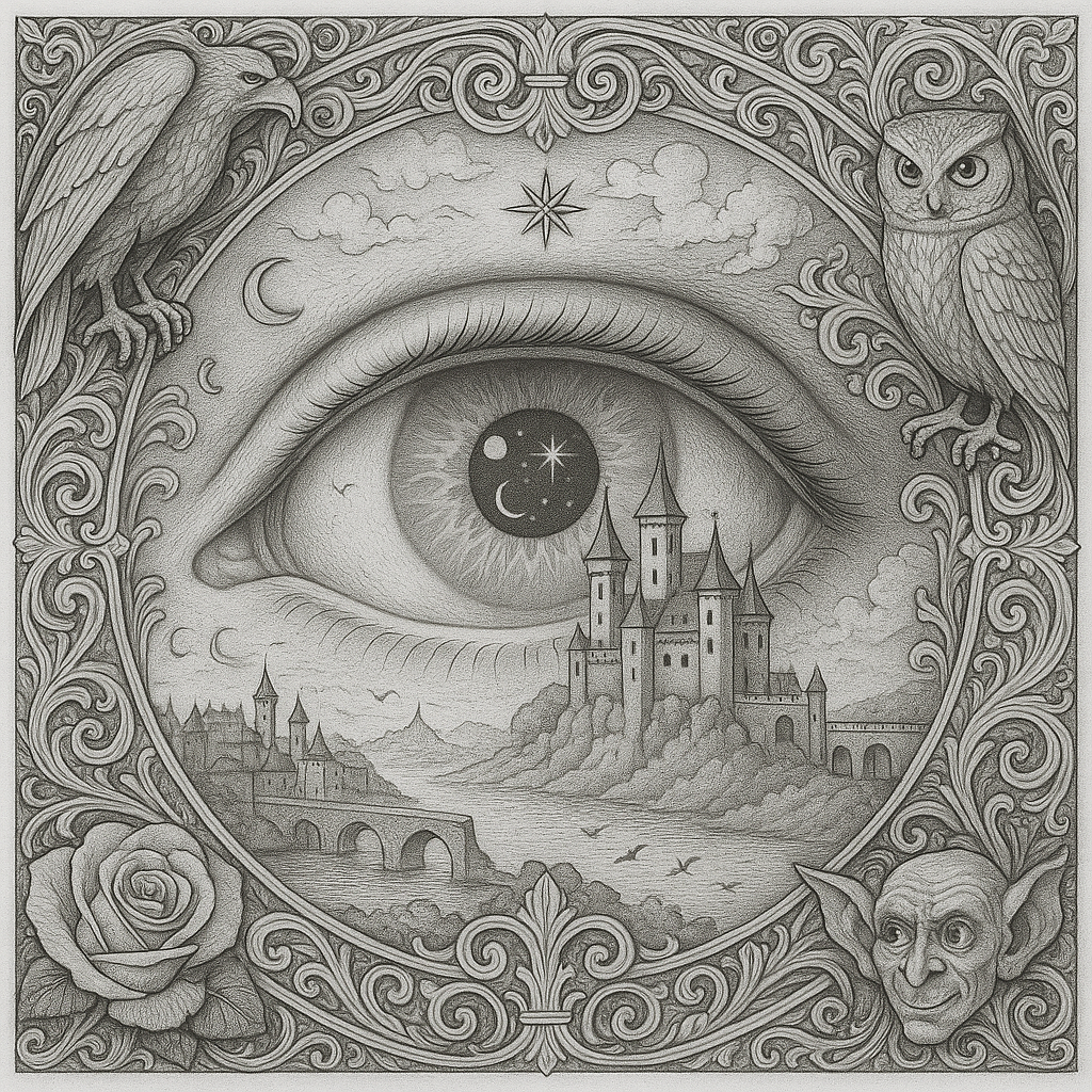 Mystic Realm Coloring Book – 10+ Greyscale Fantasy Pages for Printable Art Featuring Wizards, Phoenix, Elves, Castles & Magic Scenes