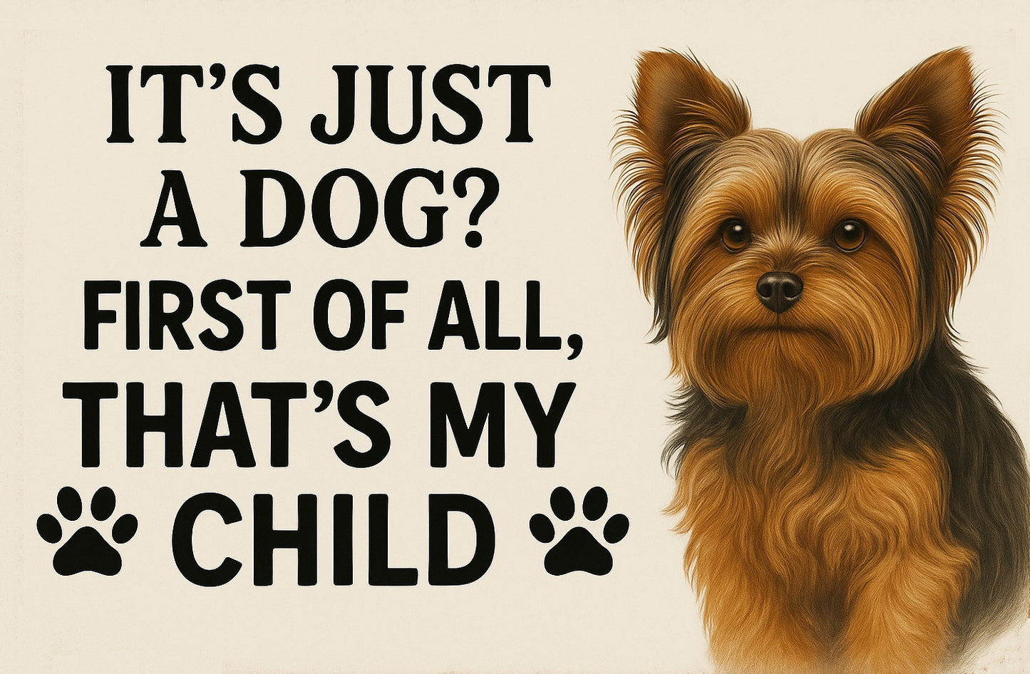 It's Just a Dog? That's My Child – Customizable Printable Pet Sign with Transparent PNG for Any Dog Breed | Funny Digital Wall Art Download