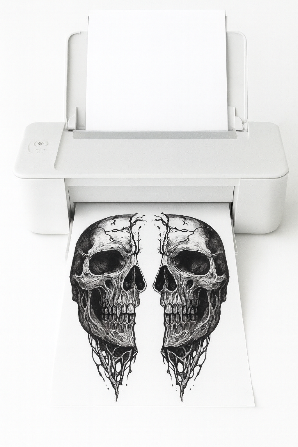 Realistic Skull Temporary Tattoo Horror Cosplay Body Art Hyper-detailed DIY skull tattoo design for horror cosplay statement piece