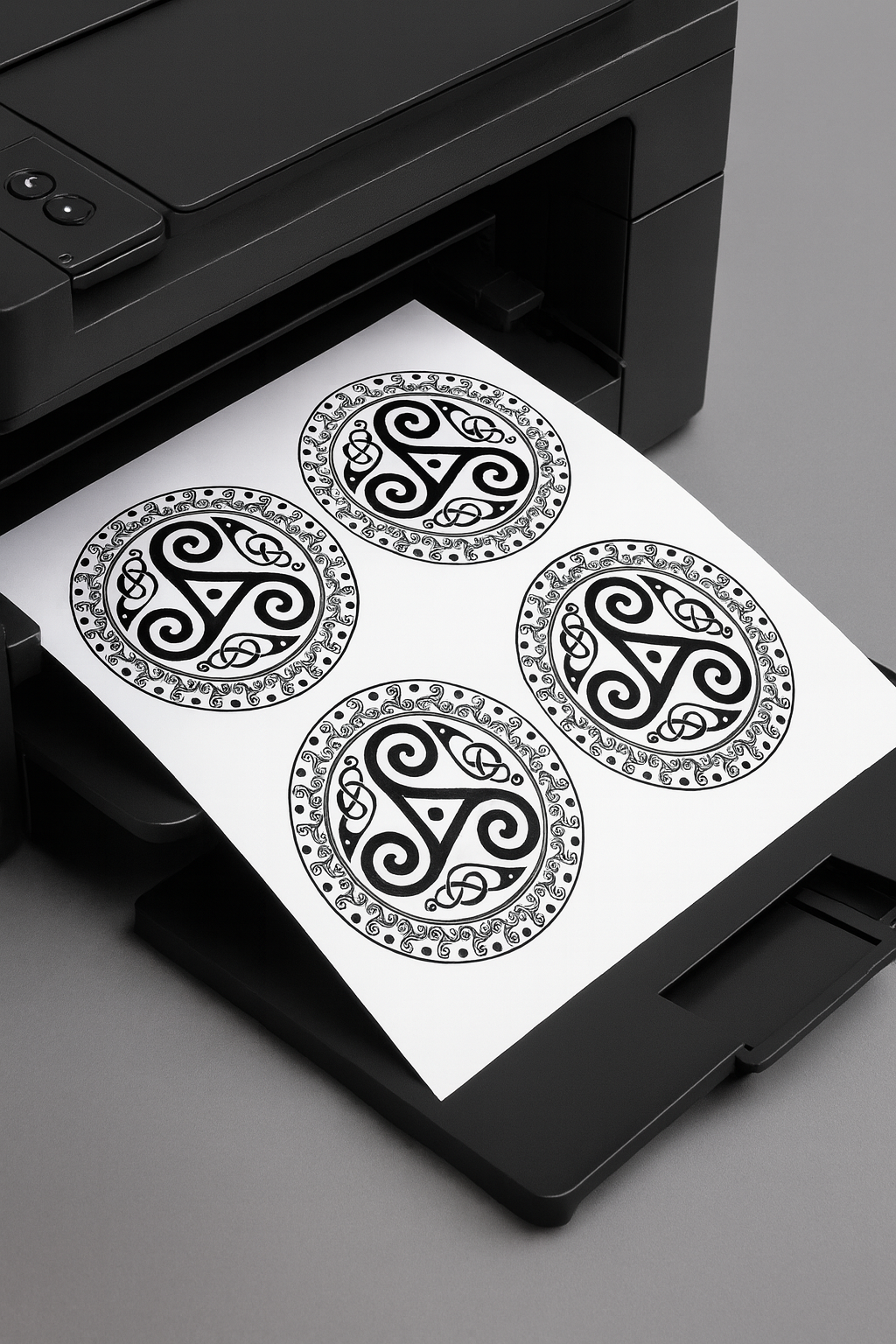 Celtic Spiral Triskelion Emblem Tattoo Stencil Bundle – Intricate Knotwork Design for Sublimation or Ink (Copy)