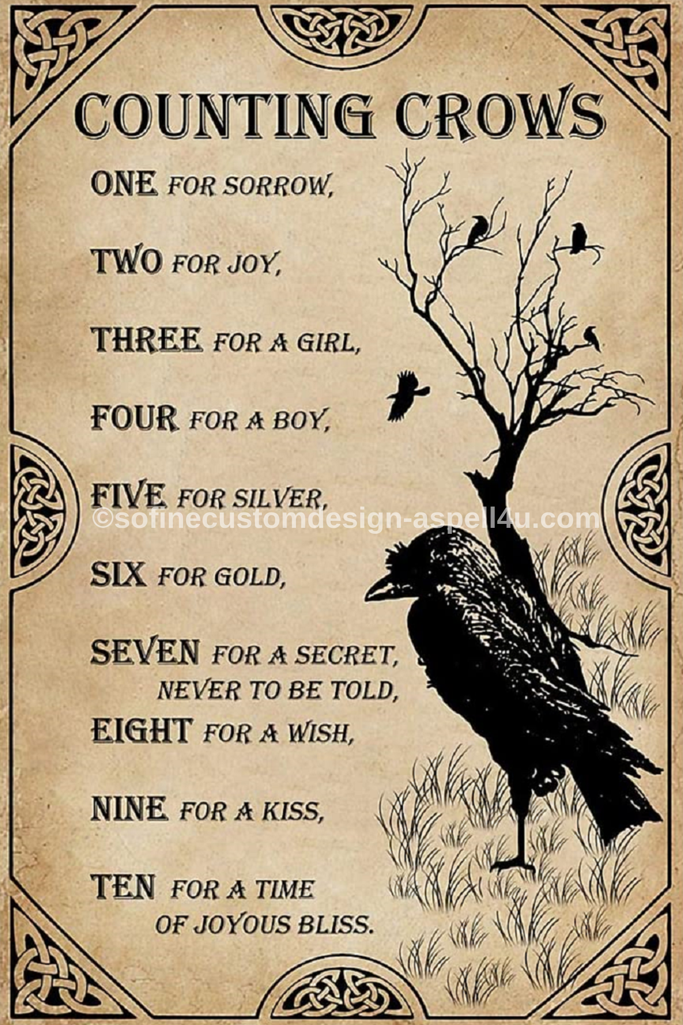 Counting Crows One for Sorrow AI Created Digital DIY Printable Canvas Poster Wall Art Craft Supply Download, Print, and Edit with your PHONE
