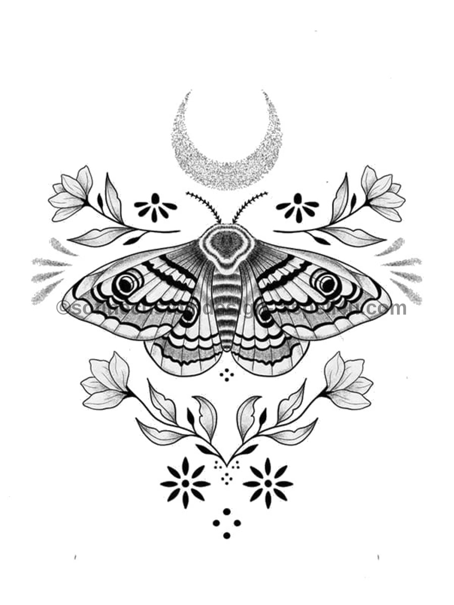 Deadhead Moth - Transparent Background - Digital Download - Canvas Poster - One of A Kind Print - Custom Made AI Designed