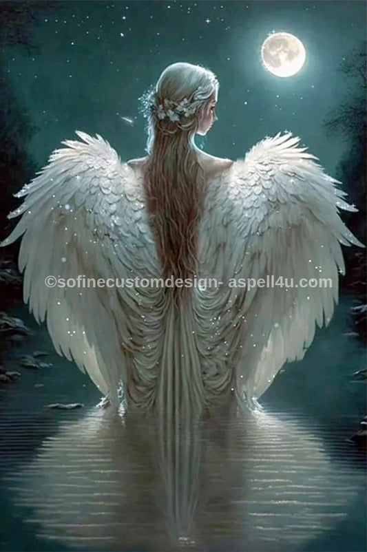 Feathered Angel with Wings - Digital Download, AI Assisted Art for DIY Canvas Poster, Wall Art, Digital Gifting, Junk Journal, Cottage Core