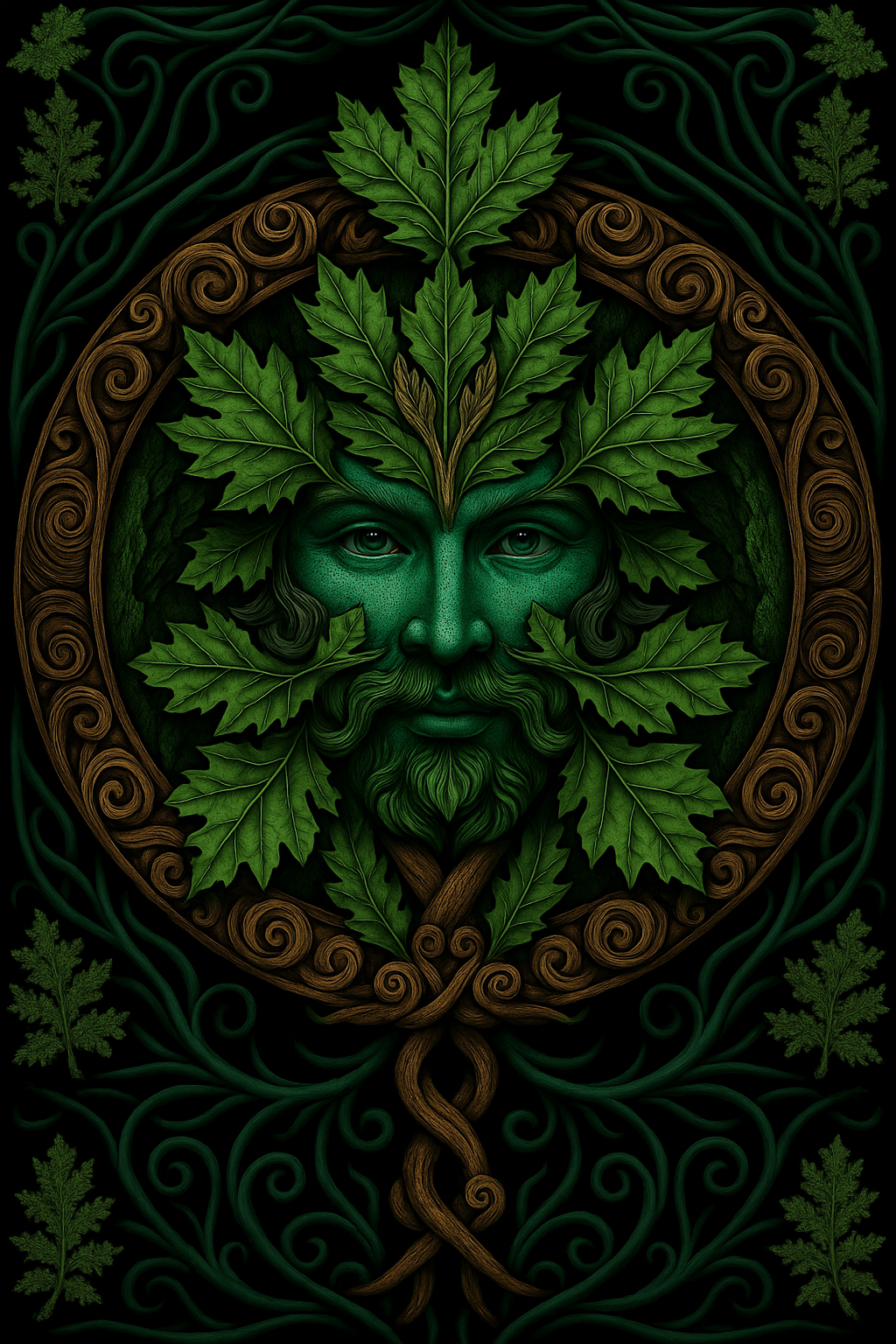 The Green Man Celtic Folklore Symbol - Create Your Own Art - Digital Download - Custom Wall Print - Retro Vintage Style DIY Art - Gift for Friend
