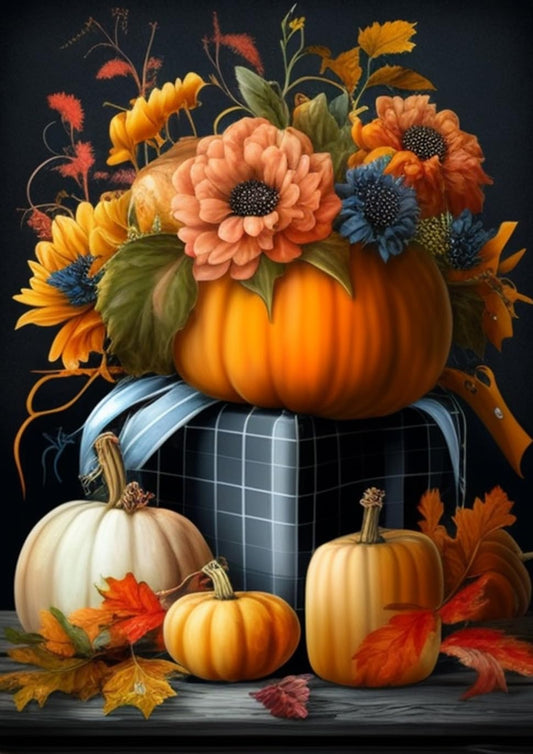 Halloween Pumpkins Print Fall Season Display Art - AI Enhanced Versatile Digital Designed Instant Download Fairycore Cottagecore DIY Craft