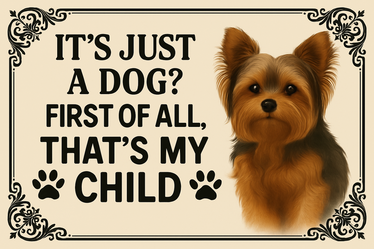 It's Just a Dog? That's My Child – Customizable Printable Pet Sign with Transparent PNG for Any Dog Breed | Funny Digital Wall Art Download