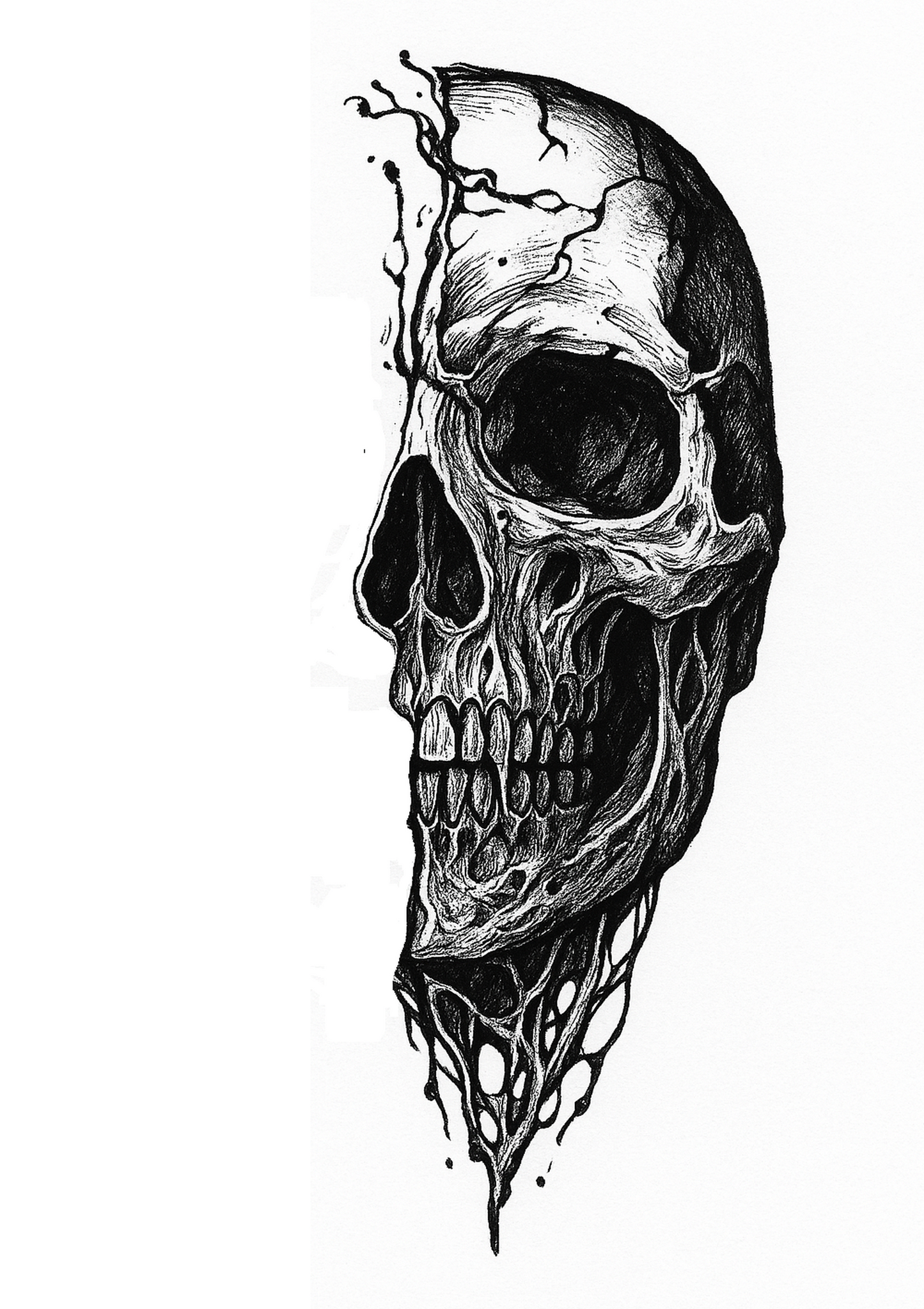 Realistic Skull Temporary Tattoo Horror Cosplay Body Art Hyper-detailed DIY skull tattoo design for horror cosplay statement piece