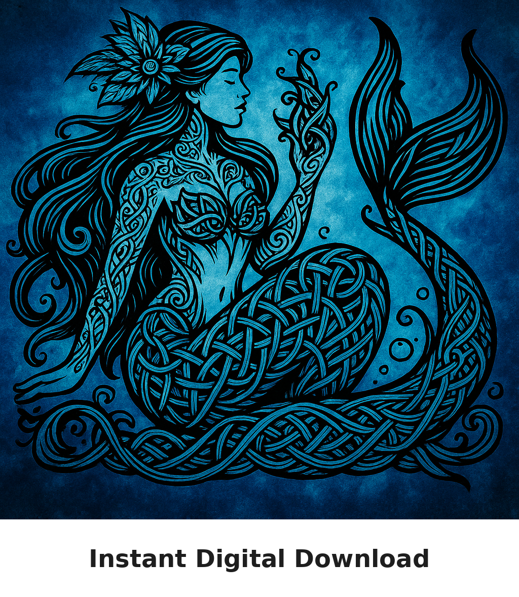 Mystic Creatures and Totem Art Bundle – 11 Tribal Fantasy Designs | Celtic Wizard Medusa Owl Mermaid Ravens and More – 4K Transparent PNG Download