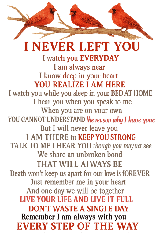 I Never Left You Remembrance Art Digital Download, AI Assisted, DIY Canvas Poster, Wall Art, Digital Gift, Junk Journal, Cottage Core