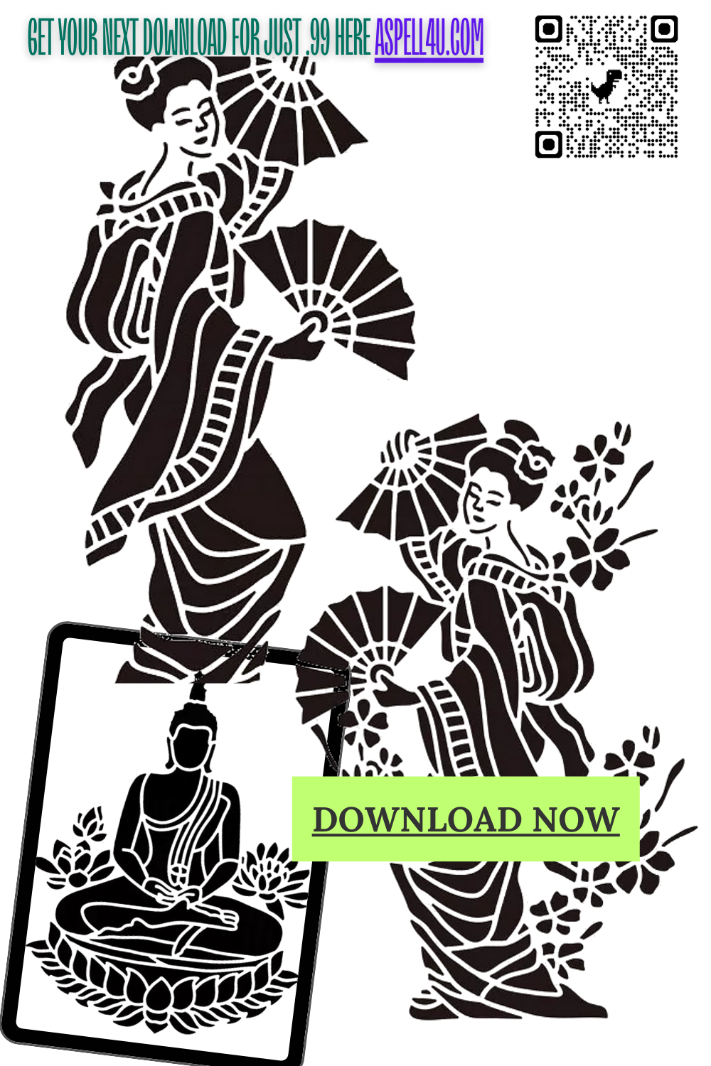 Oriental Couple and Budda PNG SVGAI Enhanced Versatile Digital Designed Instant Download Transparent PNG SVG File Asian Inspired Craft Art