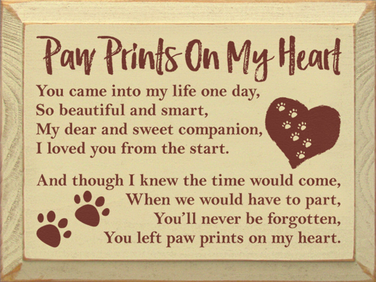 Paw Prints On My Heart Soothing Poem for Grieving Loved One - AI Created One of a Kind Digital Download Print - Canvas Poster Art - DIY Gift