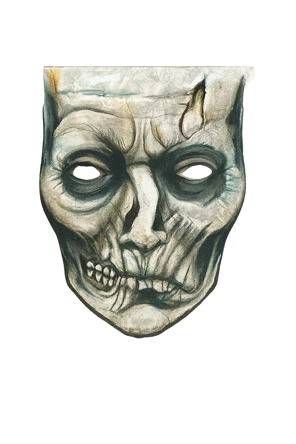 Rotting Ghoul Face Tattoo Printable – Frankenstein-Inspired, Resizable Digital Design