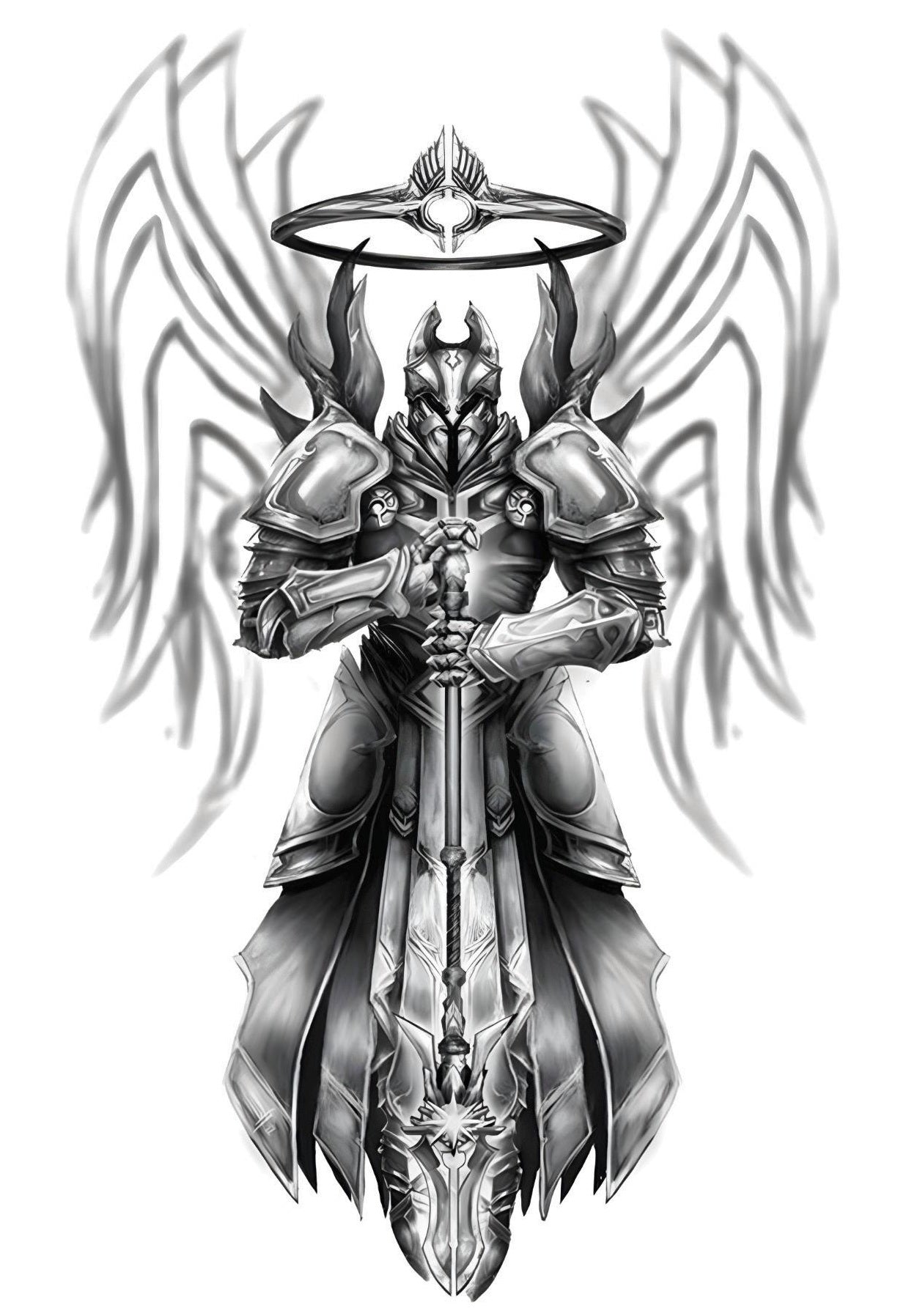 Digital Tattoo Design Download Pack Angels Demons Skulls Dragon Eye Gothic Fantasy Line Art for Flash Sheets or Ink Inspiration