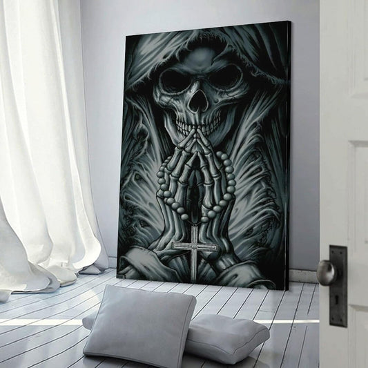 Sugar Skull Skeleton with Praying hands and a Rosary AI Enhanced Versatile Digital Designed Instant Download Fairycore Cottagecore DIY Craft