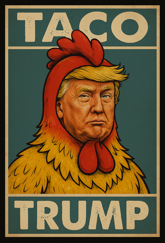 Let's Go Taco Rooster Poster Design – Transparent PNG Shirt Graphic – Funny Patriotic Printable Art for Sublimation and Apparel Use