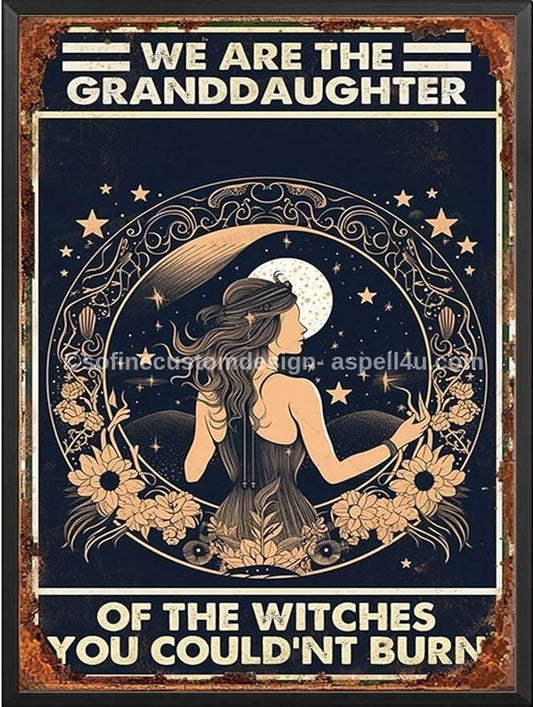 We Are The Granddaughters Wicca Coven Art - Digital Download Poster, Canvas Print, Wall Art, Spell Page, Junk Journal, Cottage Core DIY Art