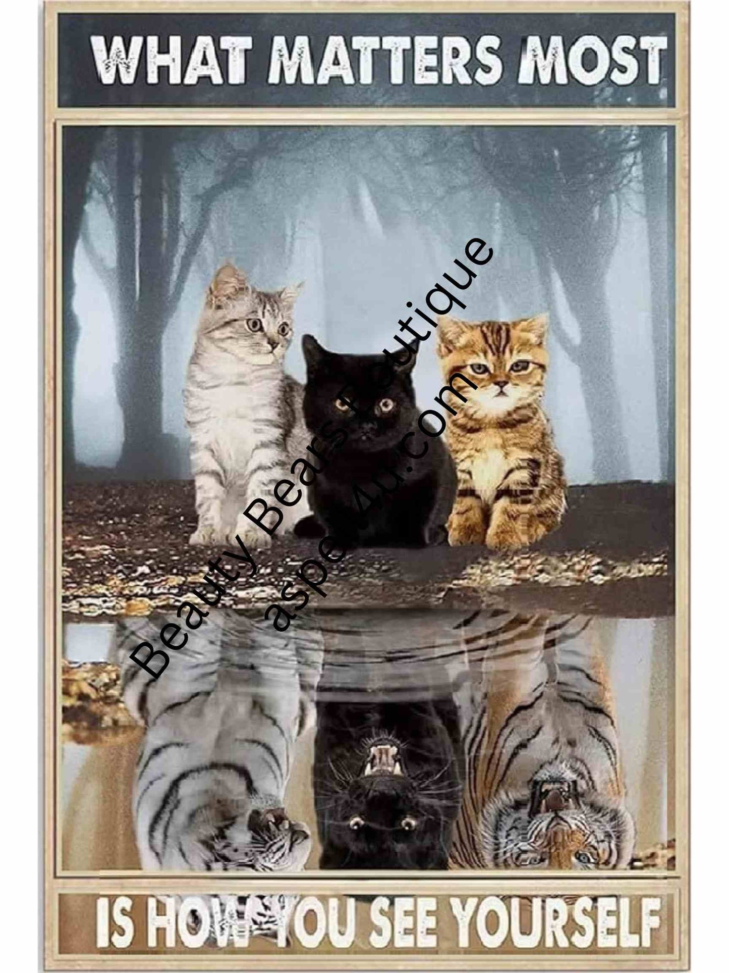 Black Cat What Matters Most is How You See Yourself - Create Your Own Art - Digital Download - Custom Wall Print - Retro Vintage Style DIY Art