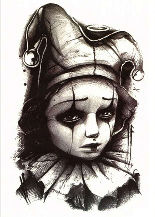 Whimsical Sad Crying Clown Child - Enchanting AI Art for Fairycore & Cottagecore DIY Crafts - Instant Download Delight!