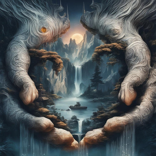 The Hands of a Waterfall - Create Your Own Art - Digital Download - Custom Wall Print - Retro Vintage Style DIY Art