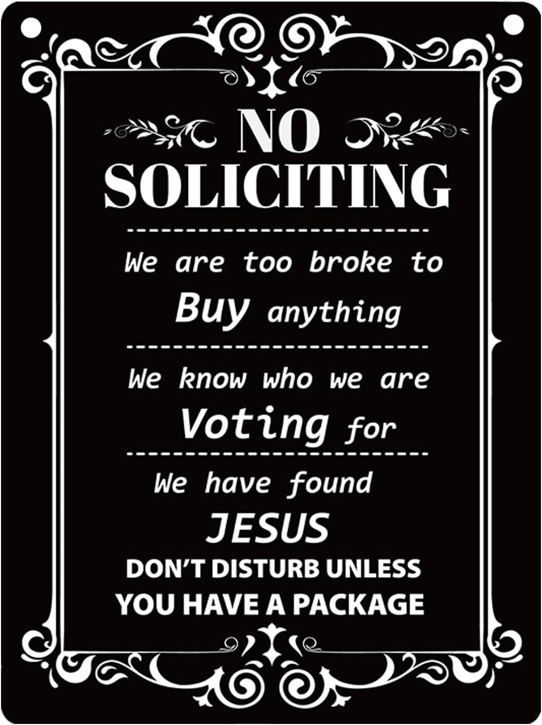 No Soliciting Sign DIY Digital Download – No Sales, Politics, Religion, Fundraising – Printable Yard or Door Sign Template Instant Download