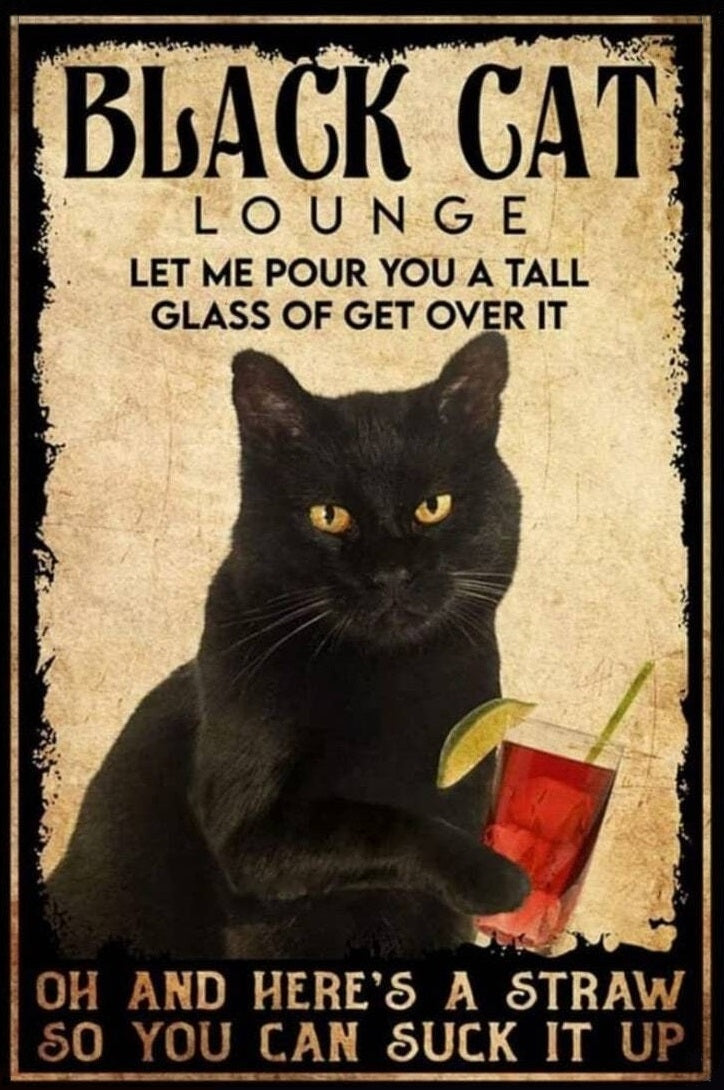 Let Me Pour You A Tall Glass Of Get Over It Cat Lovers Art Gift AI Created DIY Print Design Whimsigothic Gothic Art Digital File Download