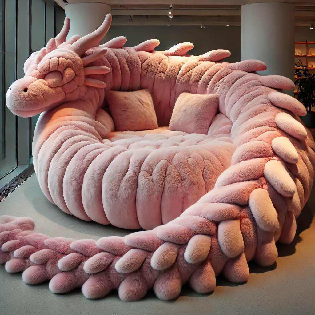 π₯ Giant Dragon Lounger β Mythical Comfort, Oversized Fantasy Seating π₯