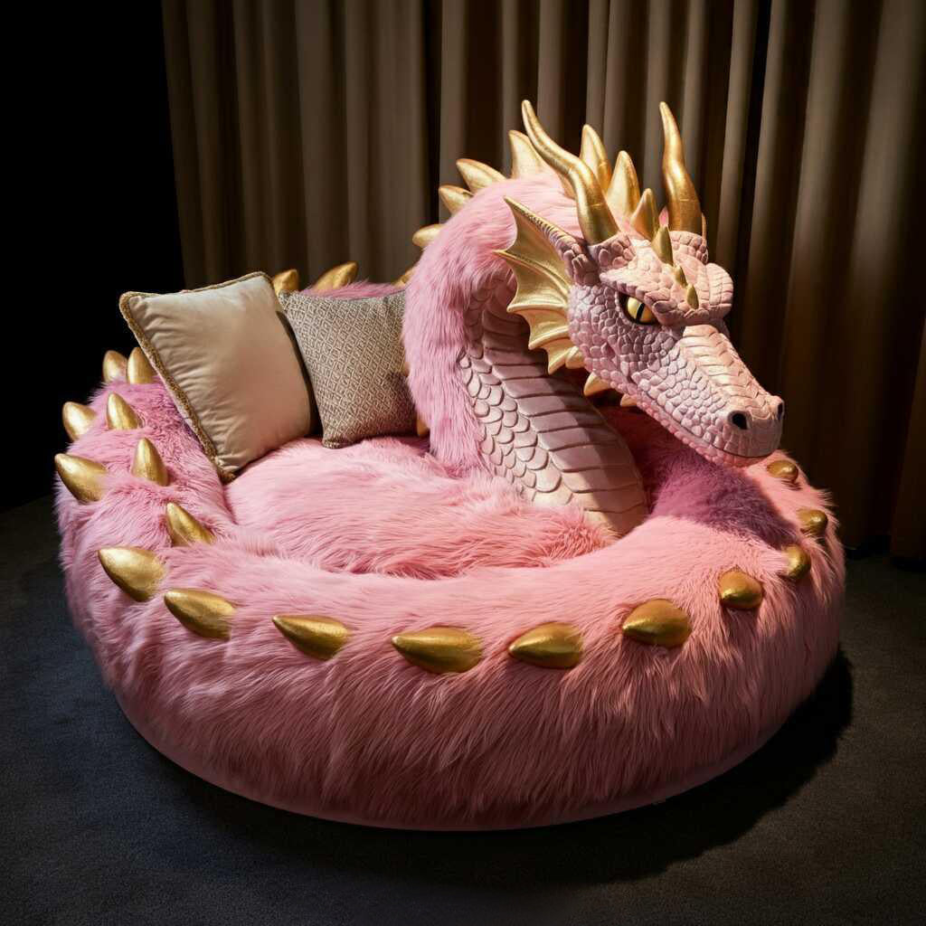 π₯ Giant Dragon Lounger β Mythical Comfort, Oversized Fantasy Seating π₯
