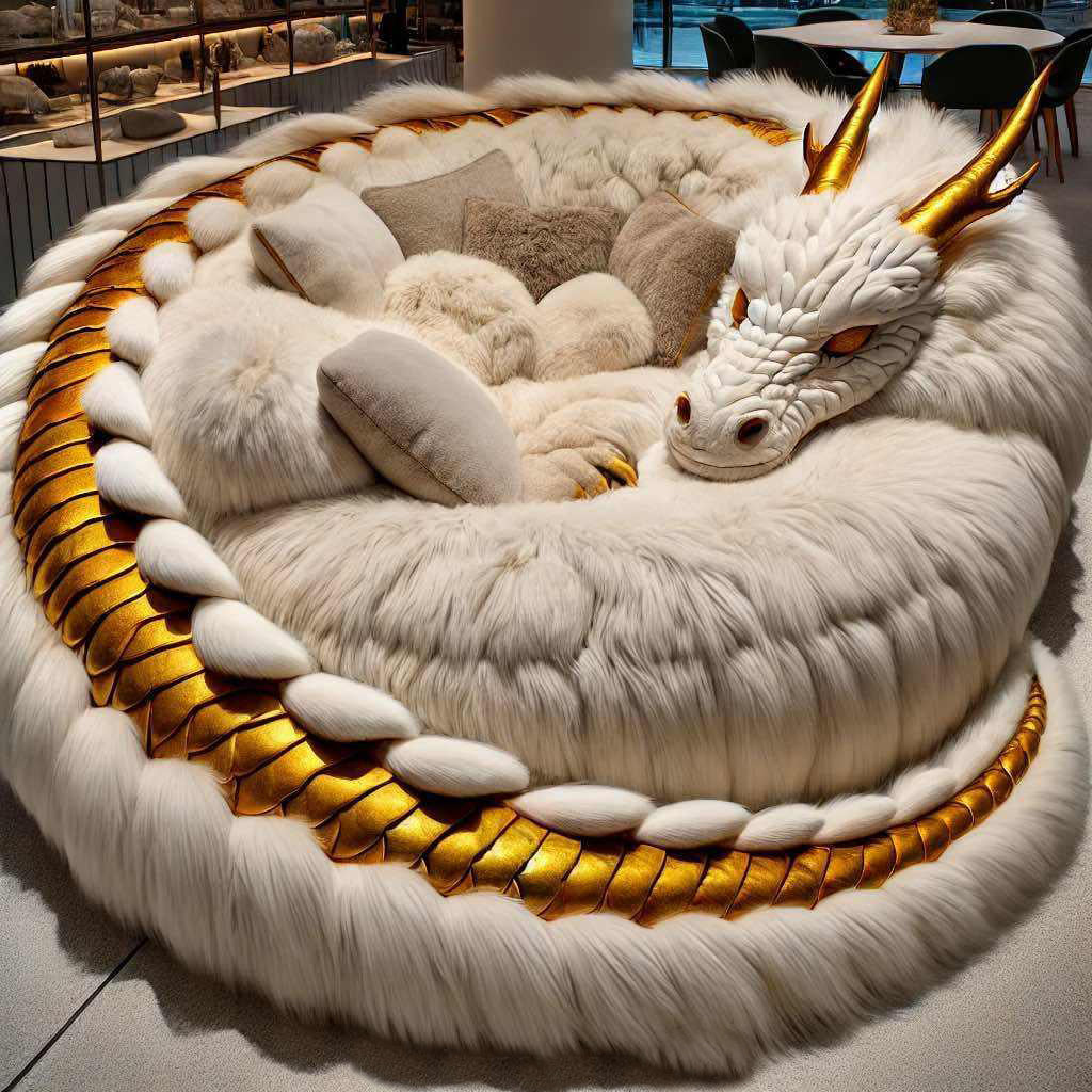 π₯ Giant Dragon Lounger β Mythical Comfort, Oversized Fantasy Seating π₯