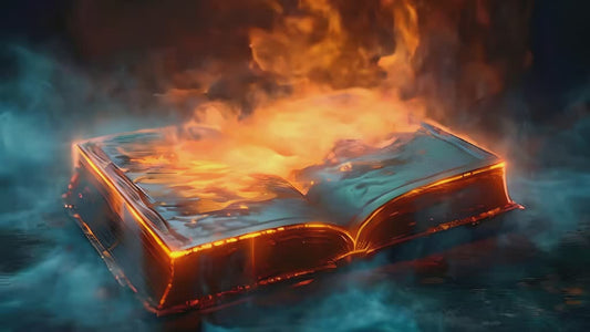 Burning Witch Book of Shadows - Hand Crafted One of A Kind - Video + Digital Download Art Canvas Poster Wall Art, Cottage Core, DIY Art Gift