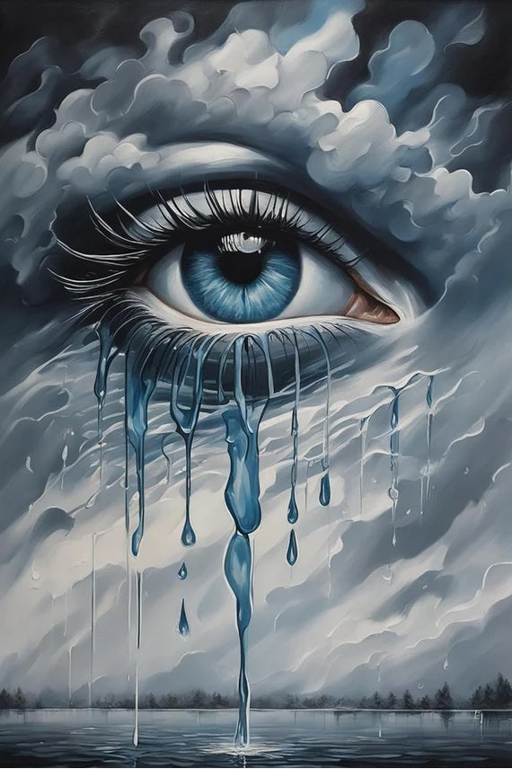 Crying Eyes DIY Printable Art Unique Gift Idea Digital Art Poster