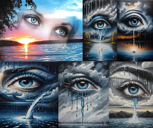 Crying Eyes DIY Printable Art Unique Gift Idea Digital Art Poster