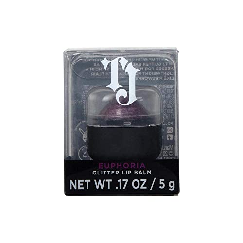 TATTOO JUNKEE Euphoria Glitter Bomb Lip Balm, Deep Berry Hydrating & Lightweight Tinted Balm with Ultra-Fine Shimmer Effects, Layer Over Lipstick or Wear Alone, 0.17 Oz
