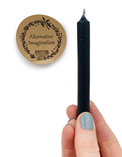 Set of 20 Black, Unscented, 4 Inch Tall Chime Candles (Altar, Spell)