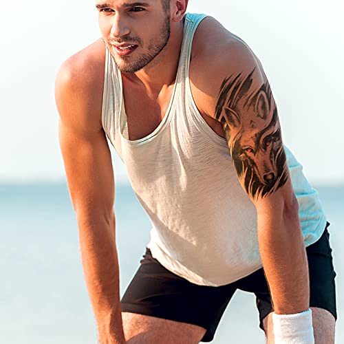 62 Sheets Black Large Temporary Tattoos Stickers for Women Men and Girl, Includes 10 Large Fake Tattoos That Look Real and Last Long