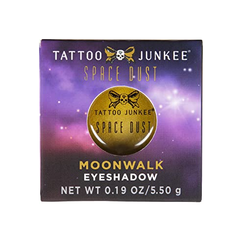 TATTOO JUNKEE Moonwalk Metallic Bright Gold Highly-Pigmented Space Dust Eyeshadow, Creamy & Easily Blindable Formula, Wear Alone or Pair With Other Shades, 0.19 Oz