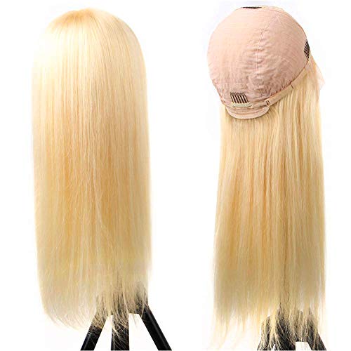 Blonde Lace Front Wig Deep Part Glueless Lace Wig Synthetic 613 Color Long Straight Heat Resistant Wig with Baby Hair Bleached Knots 22"